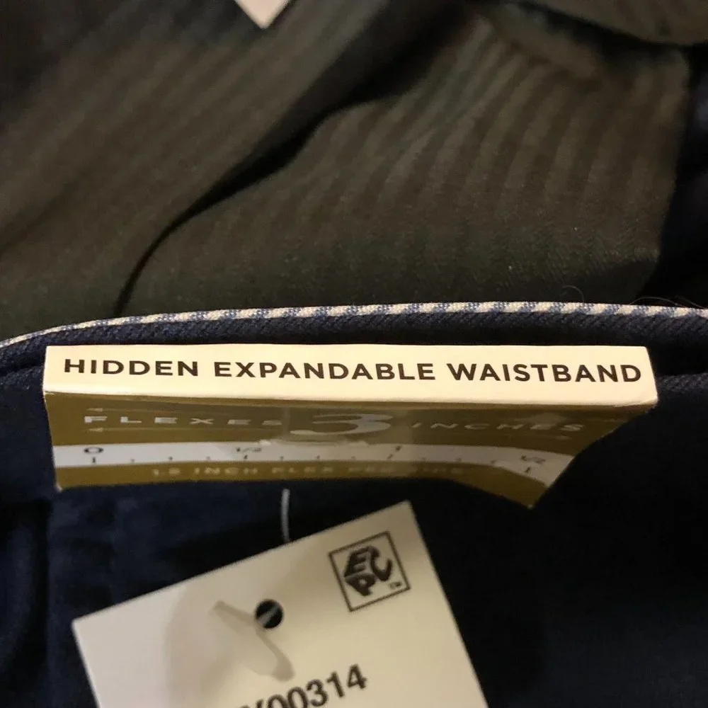 J M Haggar Dress Pants 40x32 NEW Blue Flat Front